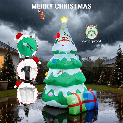 8 FT Christmas Inflatables Tree Decorations Outdoor - Blow Up Christmas Decorations Outdoor Yard Garden Lawn & Indoor Xmas Holiday Party - Inflatable Christmas Tree with LED Lights top Star