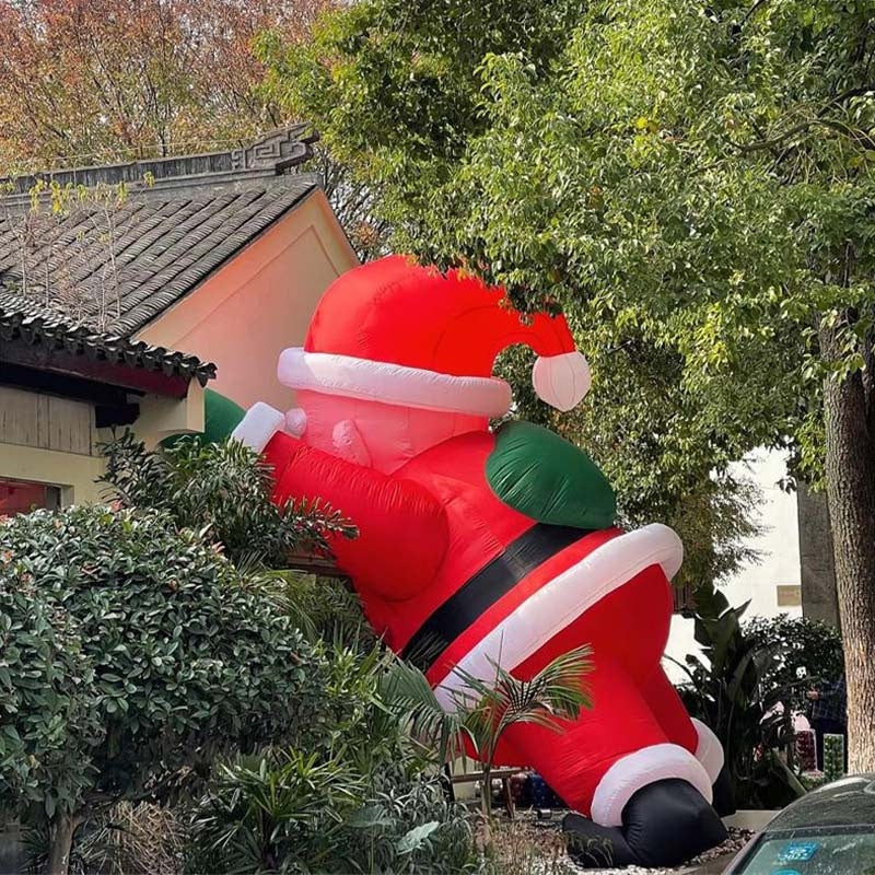 Giant Christmas Inflatable Climbing Wall Santa Claus