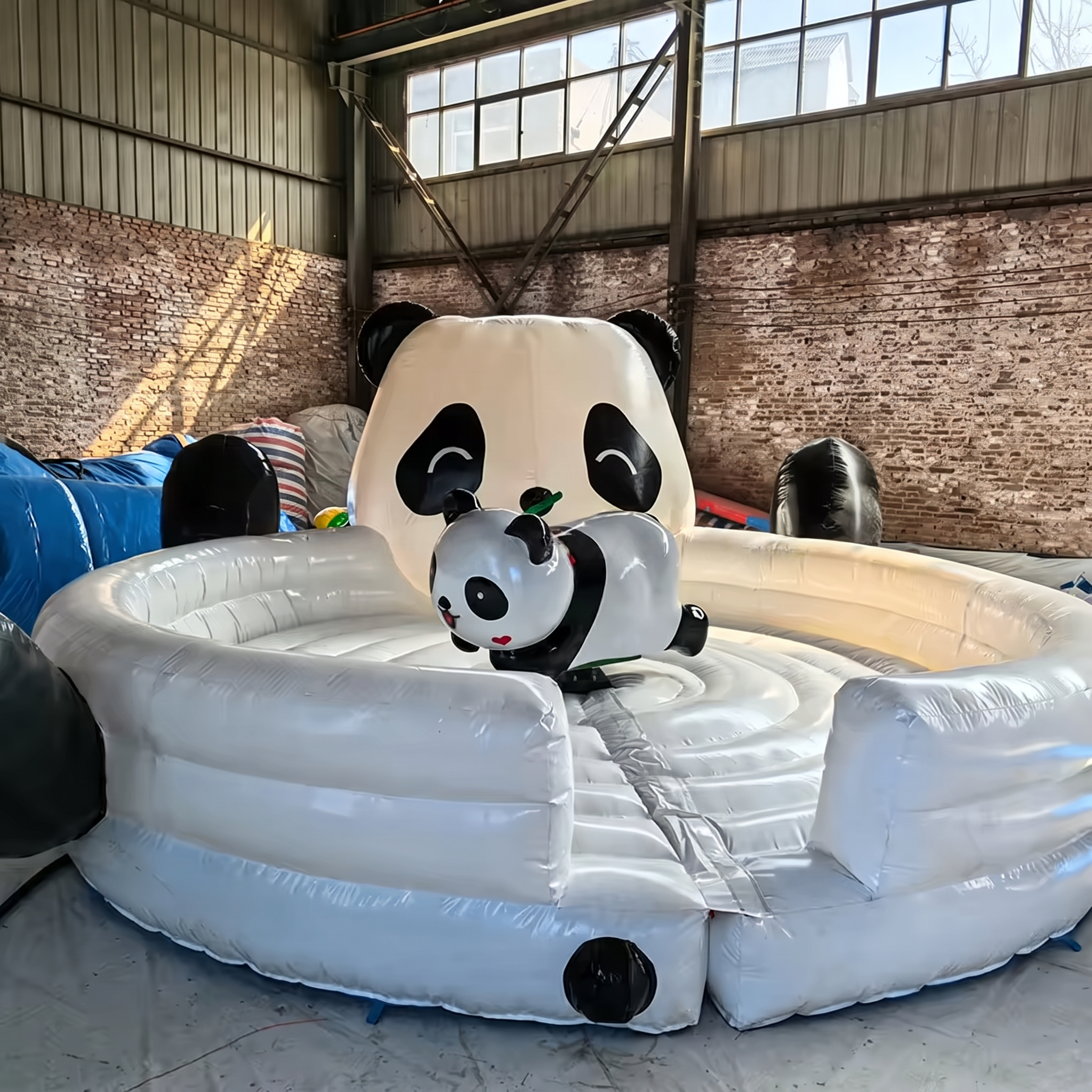 Inflatable Panda Mechanical Bull Ride for Shopping Malls