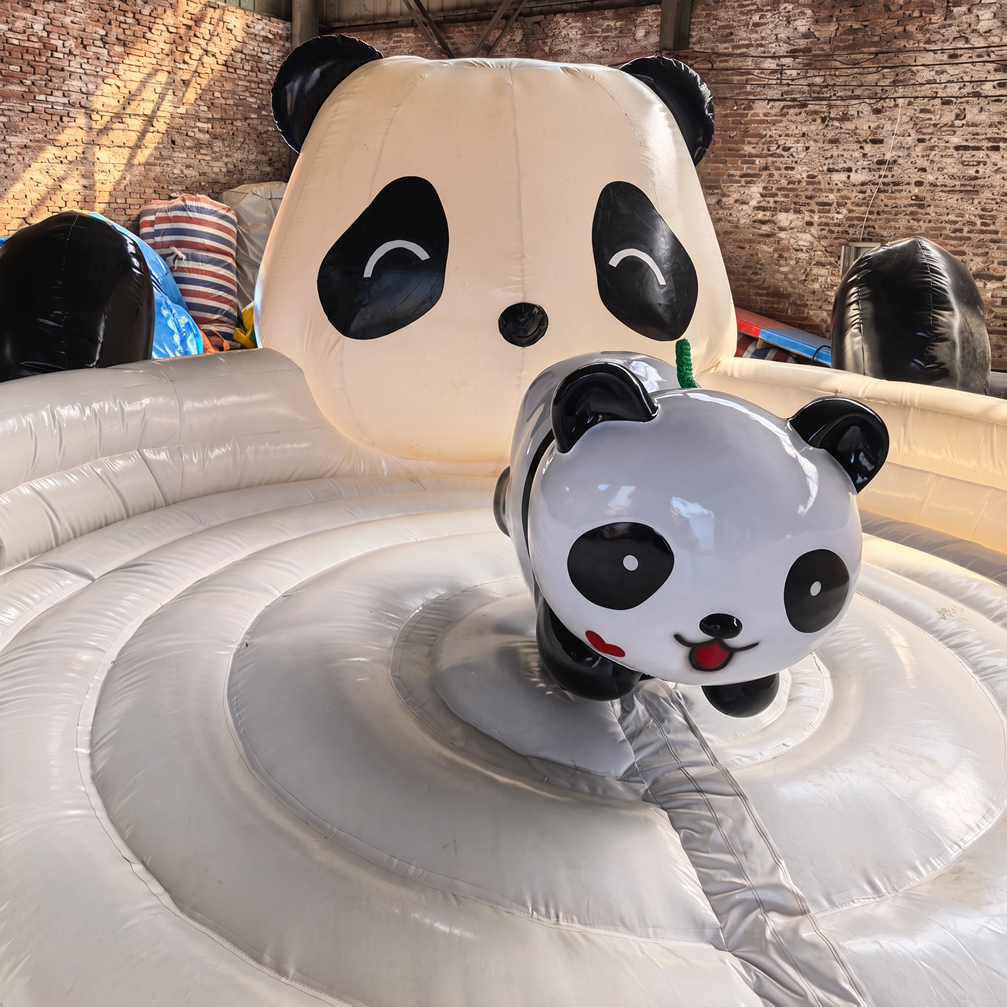 Inflatable Panda Mechanical Bull Ride for Shopping Malls