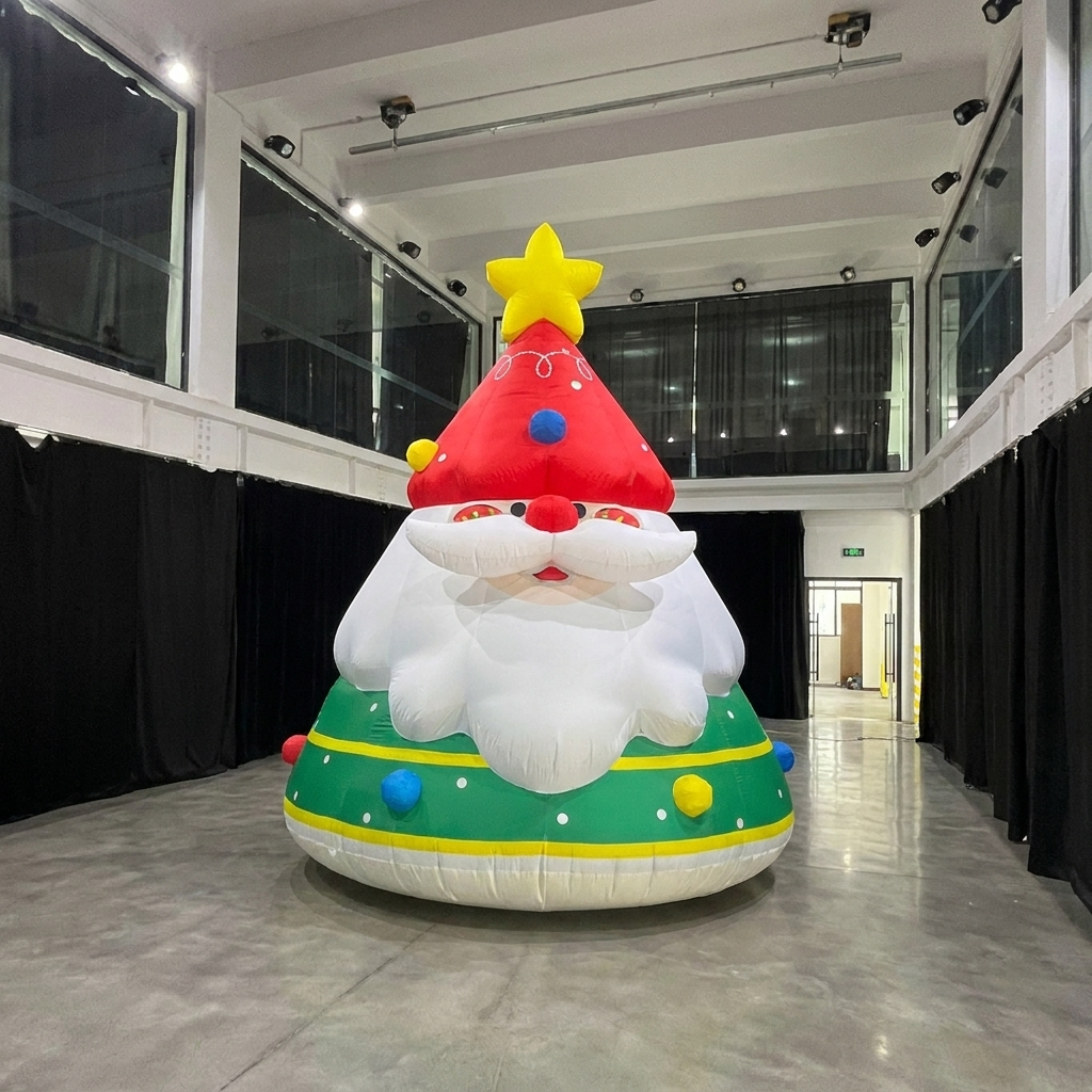 Inflatable Santa Christmas Tree Decoration with LED Lights