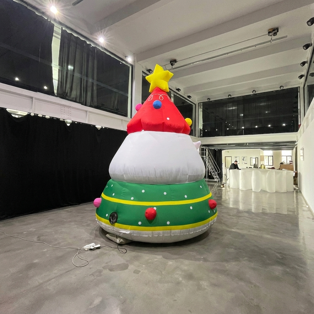 Inflatable Santa Christmas Tree Decoration with LED Lights