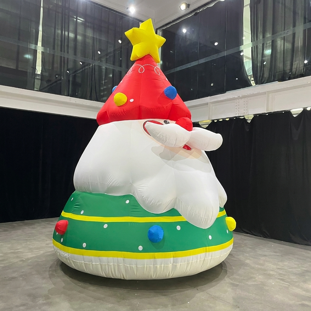 Inflatable Santa Christmas Tree Decoration with LED Lights