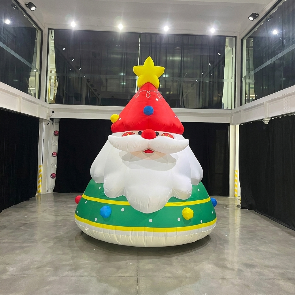 Inflatable Santa Christmas Tree Decoration with LED Lights