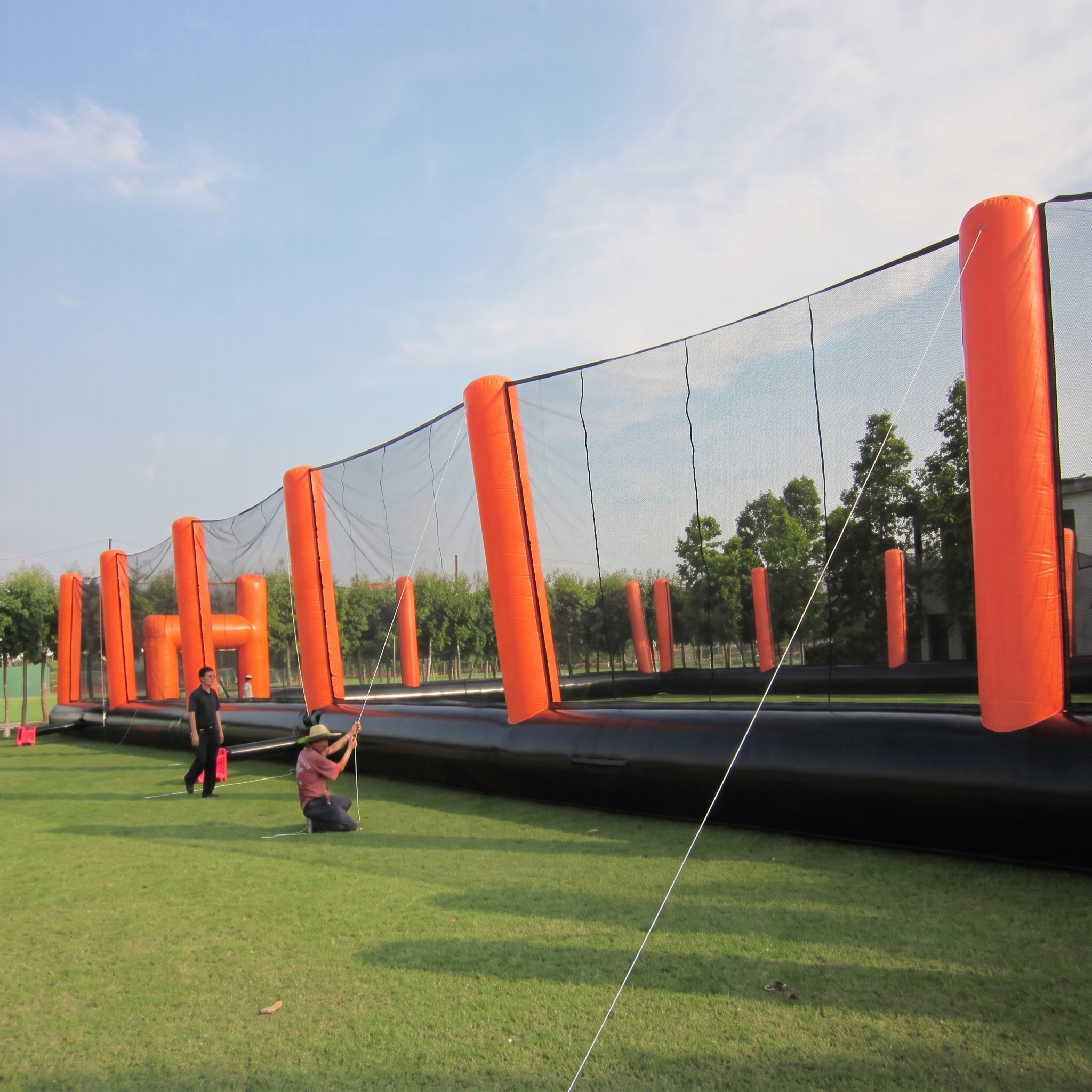 Juego de red hinchable gigante para paintball, arena comercial de paintball