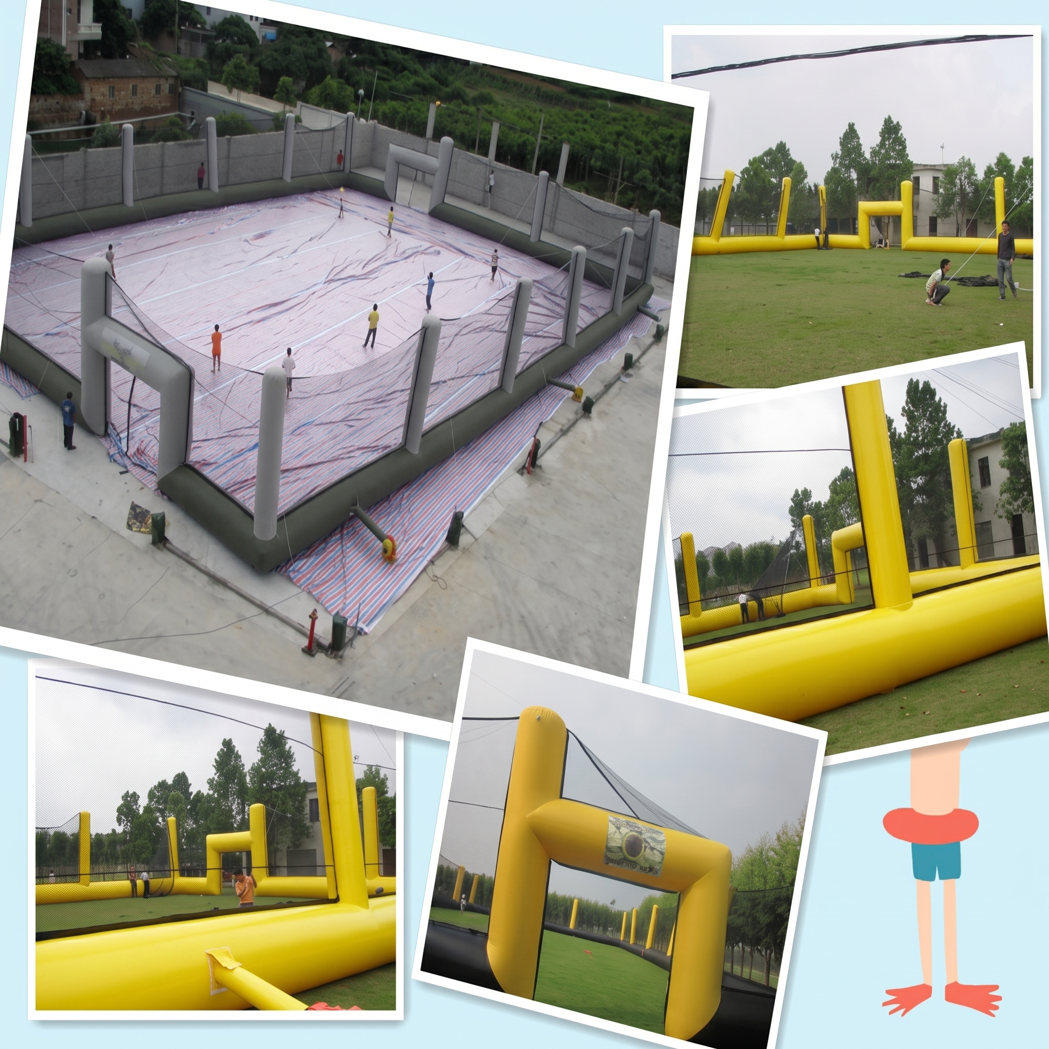 Juego de red hinchable gigante para paintball, arena comercial de paintball
