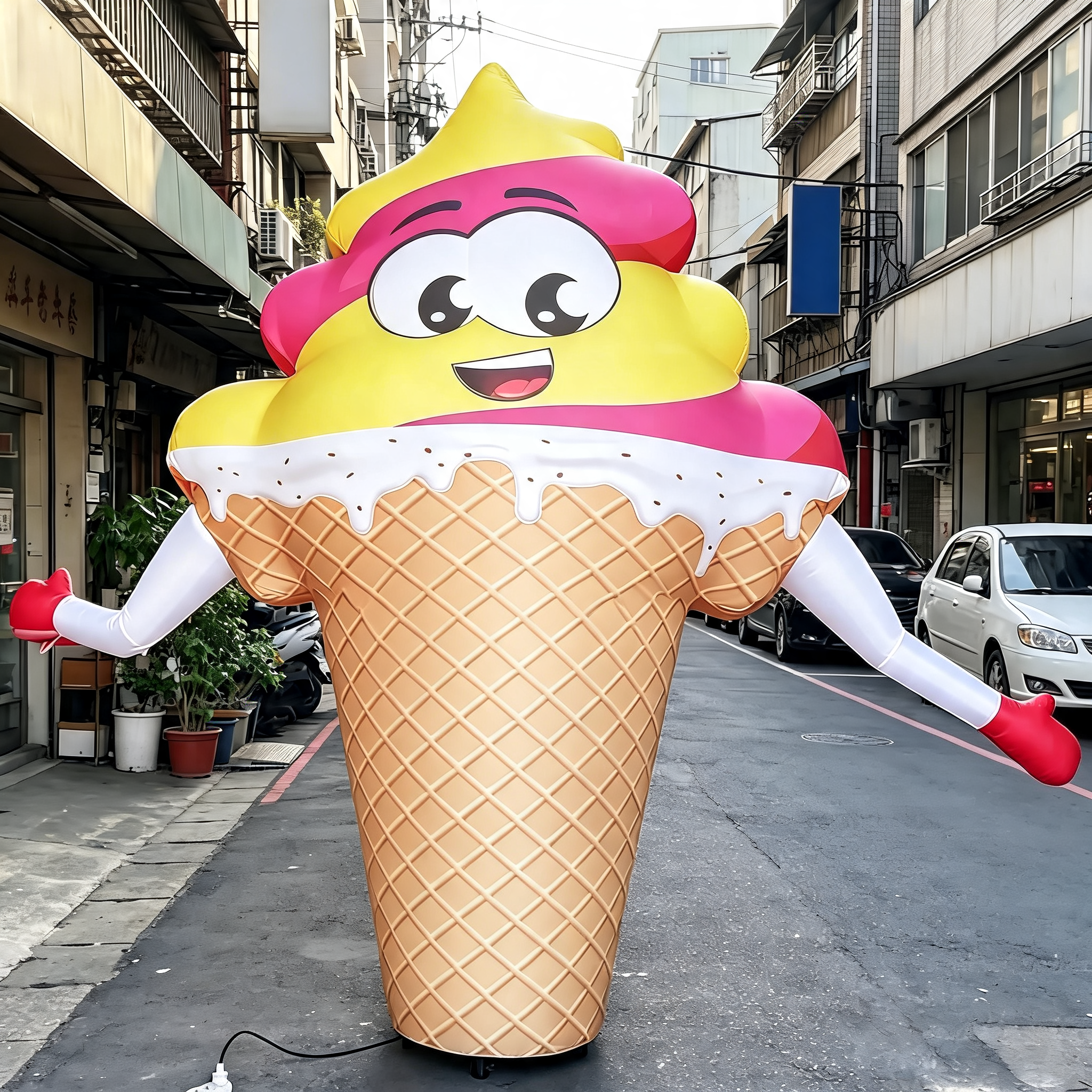 Inflatable Ice Cream Air Dancer for Storefront Promotions