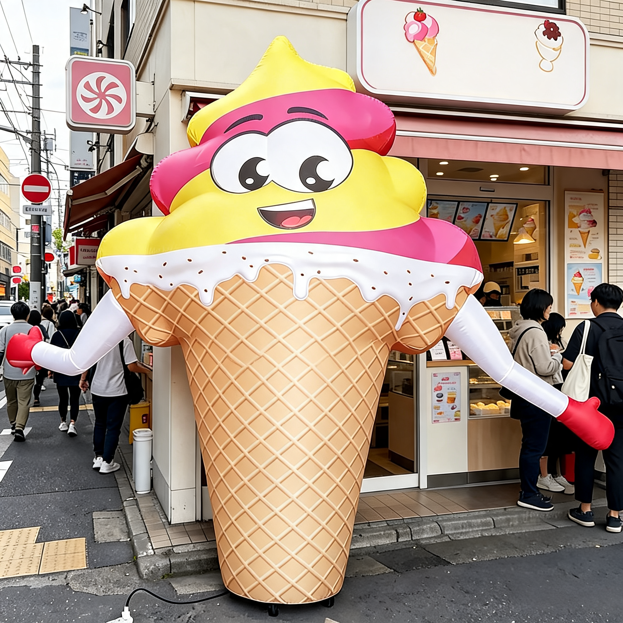 Inflatable Ice Cream Air Dancer for Storefront Promotions
