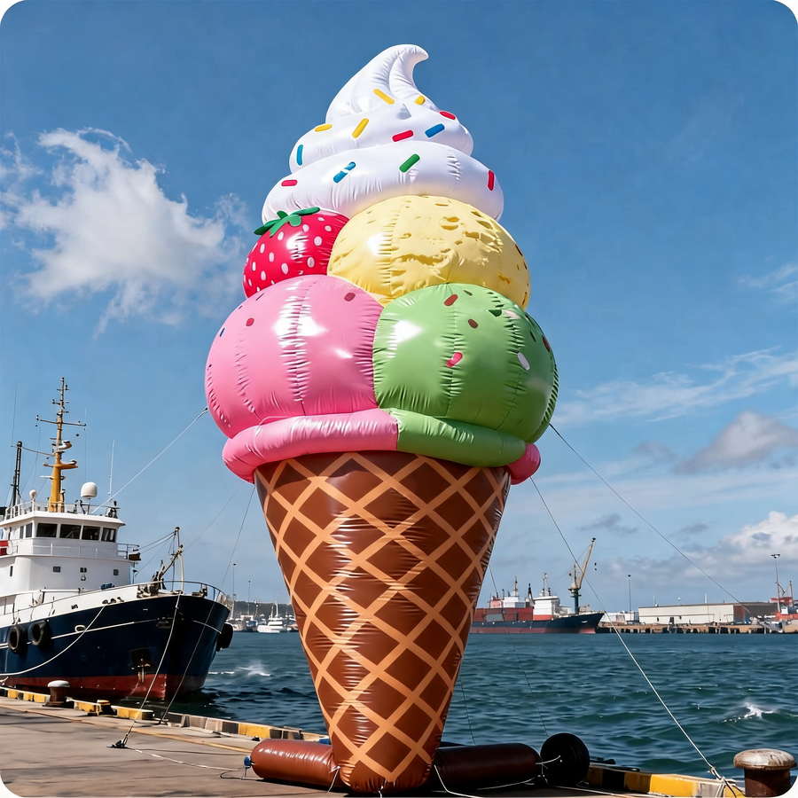 Inflatable Ice Cream Cone Display Balloon for Commercial Advertising