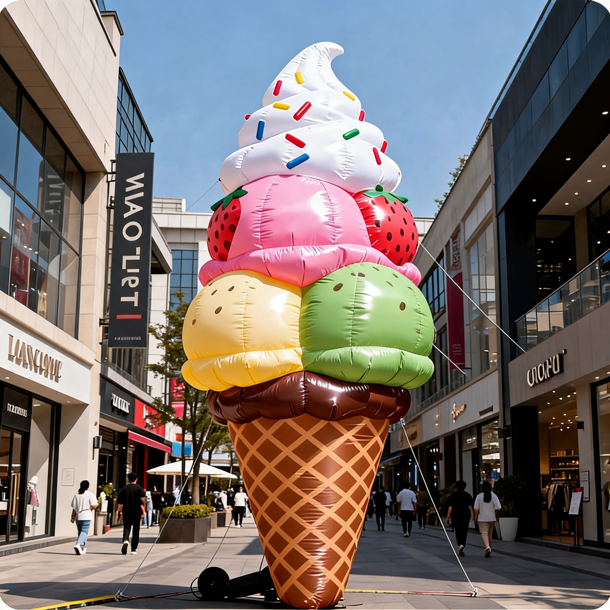 Inflatable Ice Cream Cone Display Balloon for Commercial Advertising