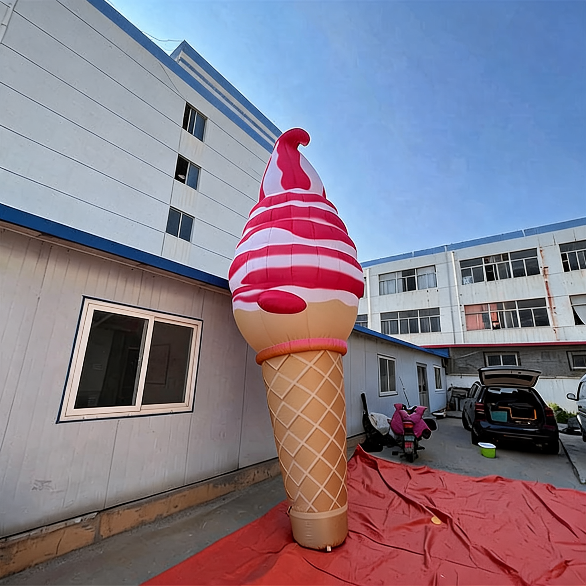 Inflatable Ice Cream Cone Display for Event Promotions