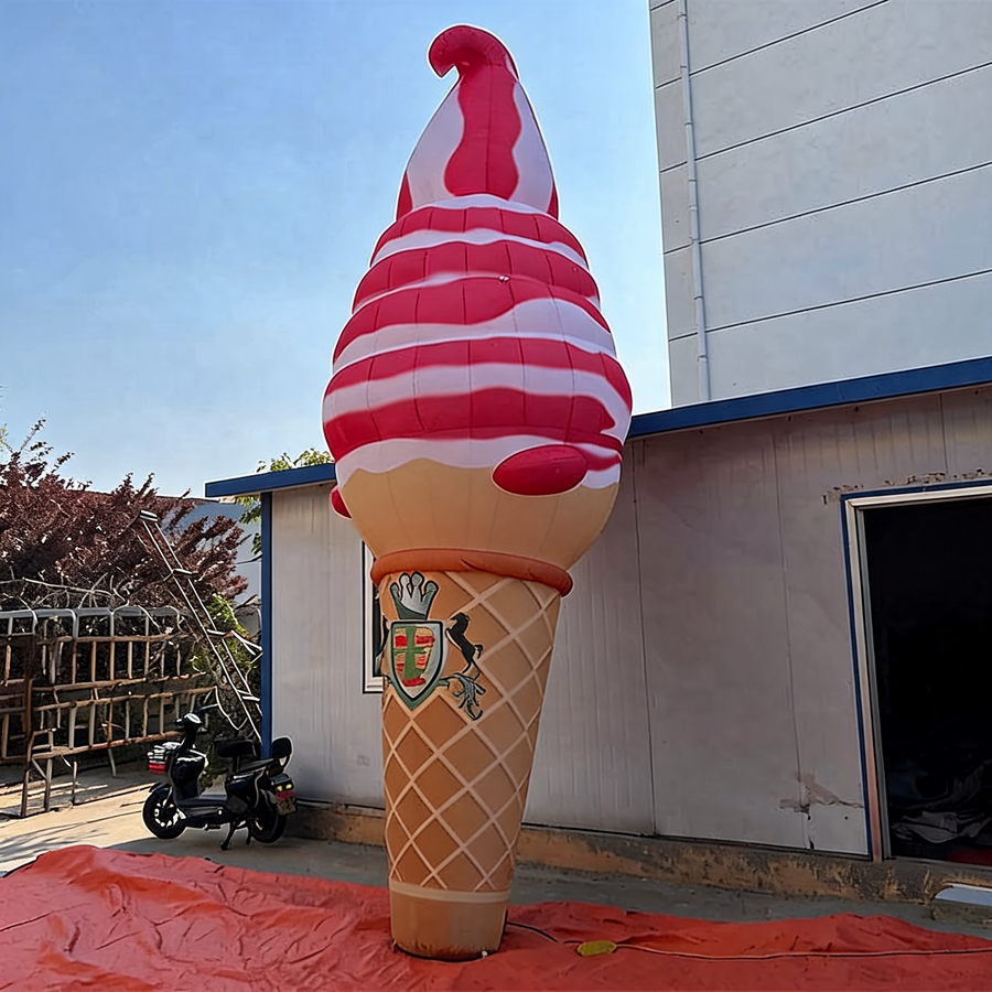 Inflatable Ice Cream Cone Display for Event Promotions
