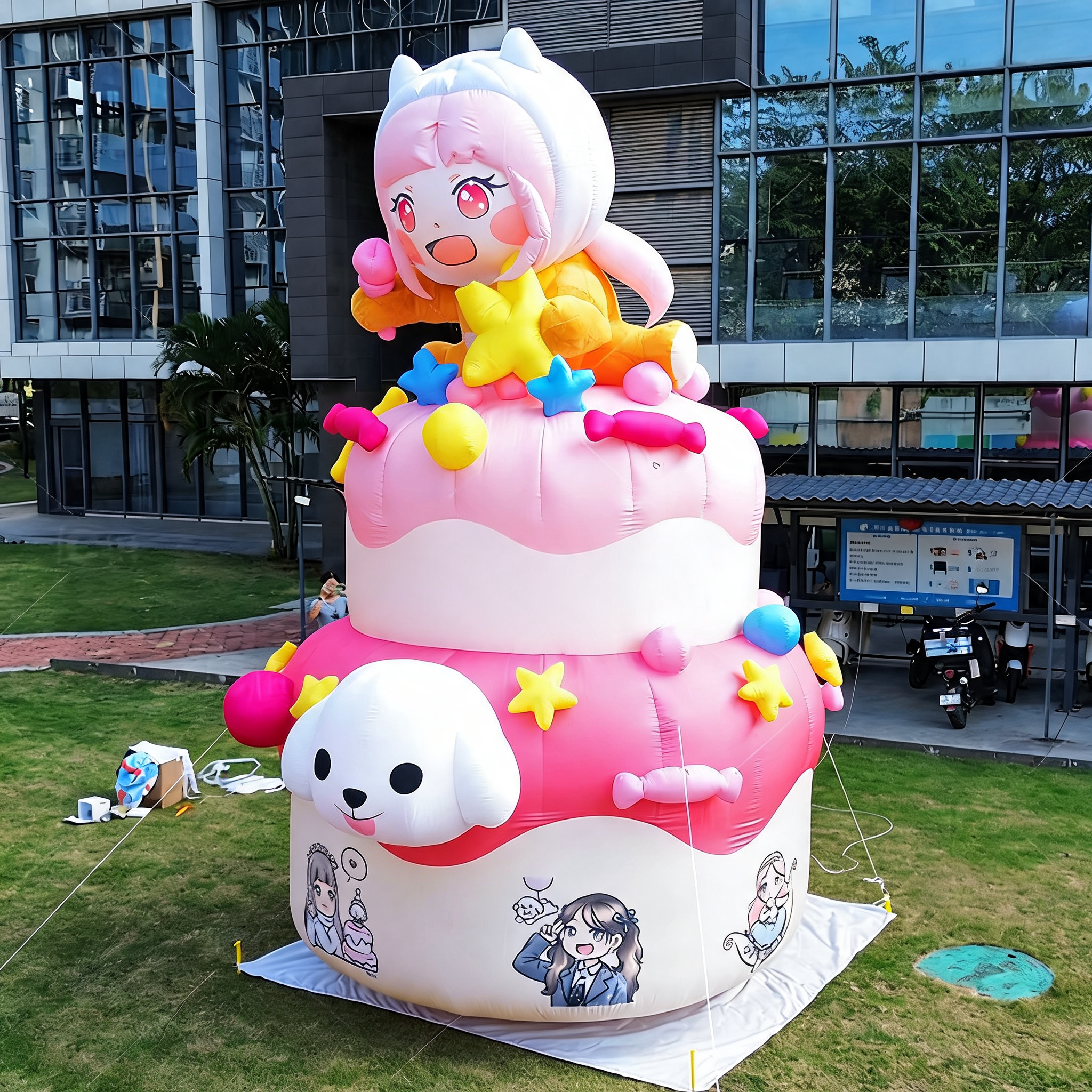 Giant Inflatable Character Birthday Cake Event Display