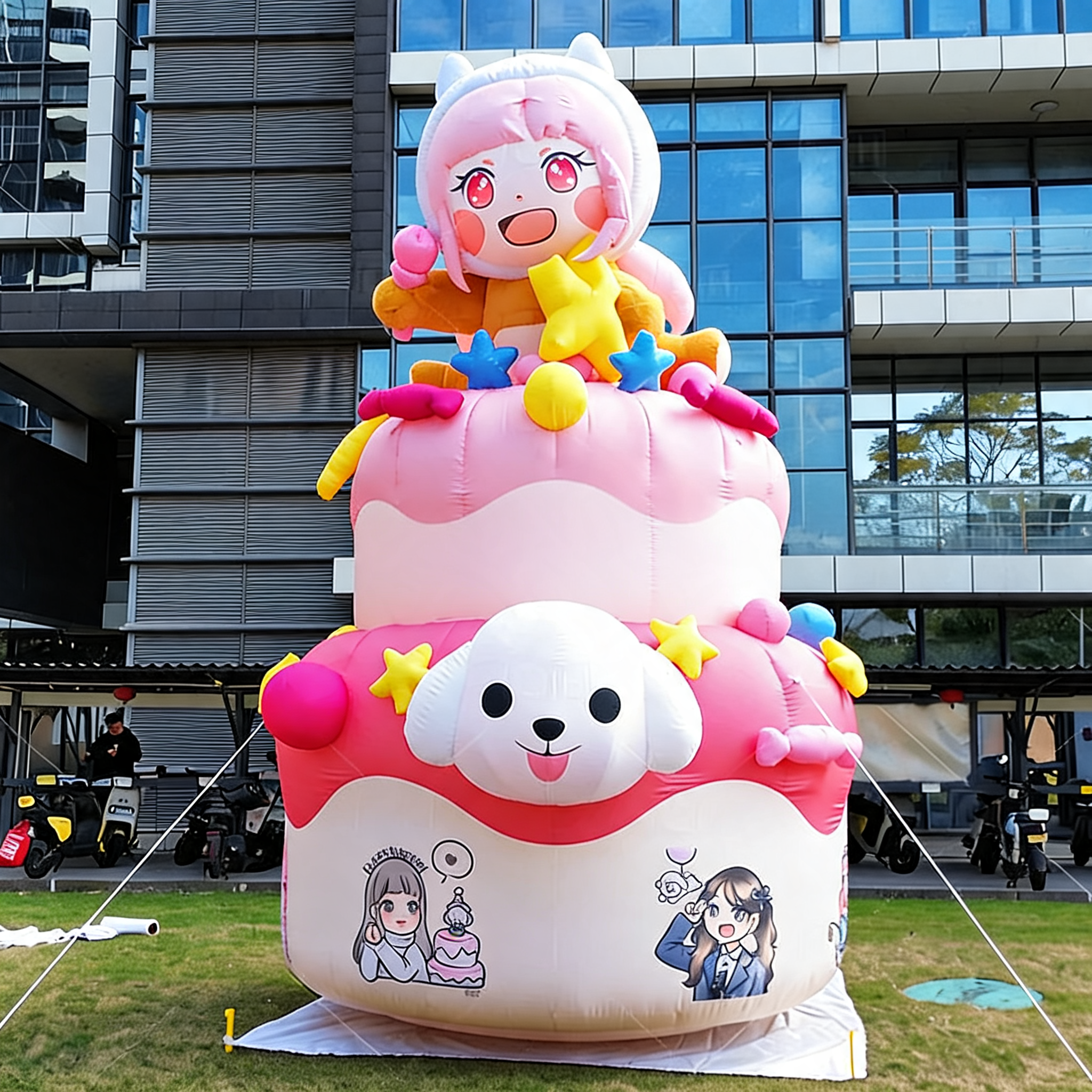 Giant Inflatable Character Birthday Cake Event Display