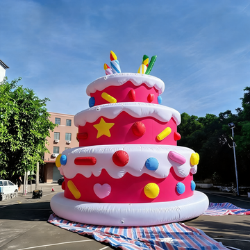 Inflatable Birthday Cake Giant Advertising Inflatable with LED Light
