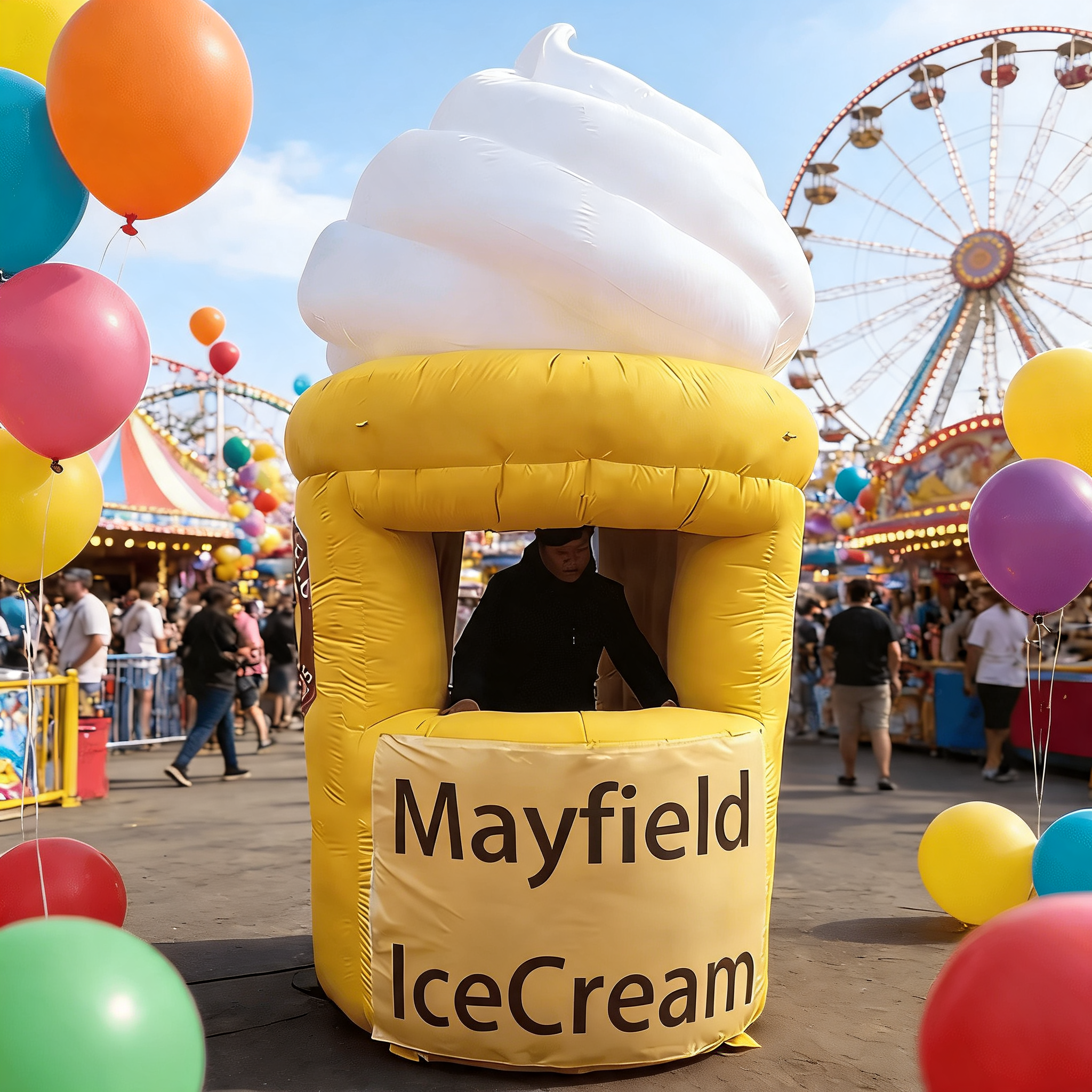 Inflatable Ice Cream Standing Booth Kiosk for Event Concessions