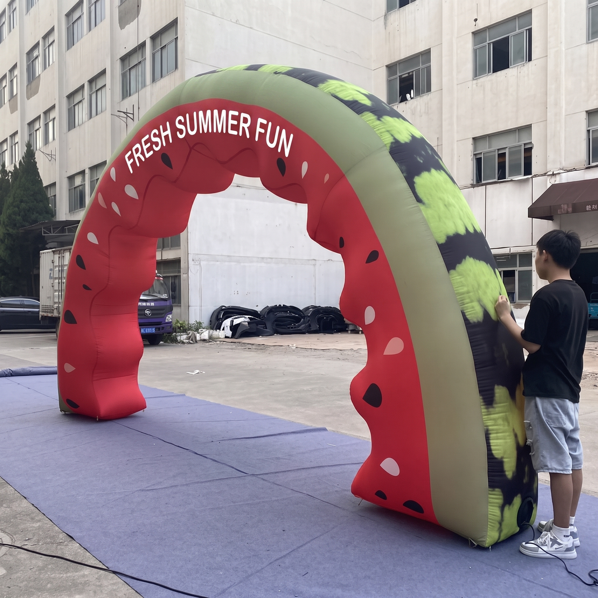 Giant Inflatable Watermelon Archway for Summer Event Entrances