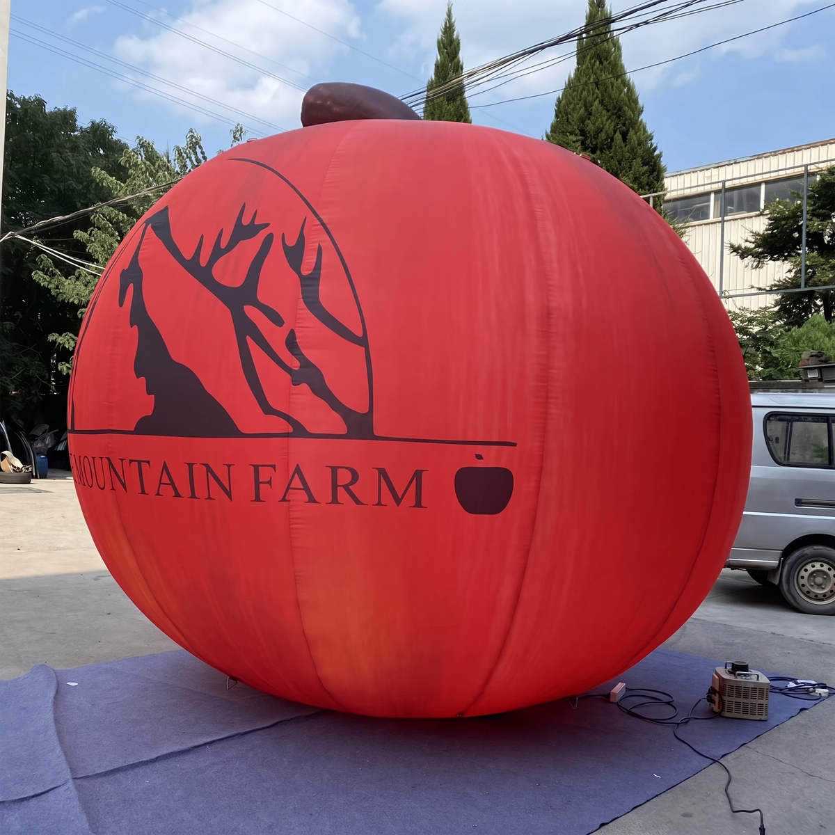 Inflatable Advertising Display Giant Fruit Model Red Apple