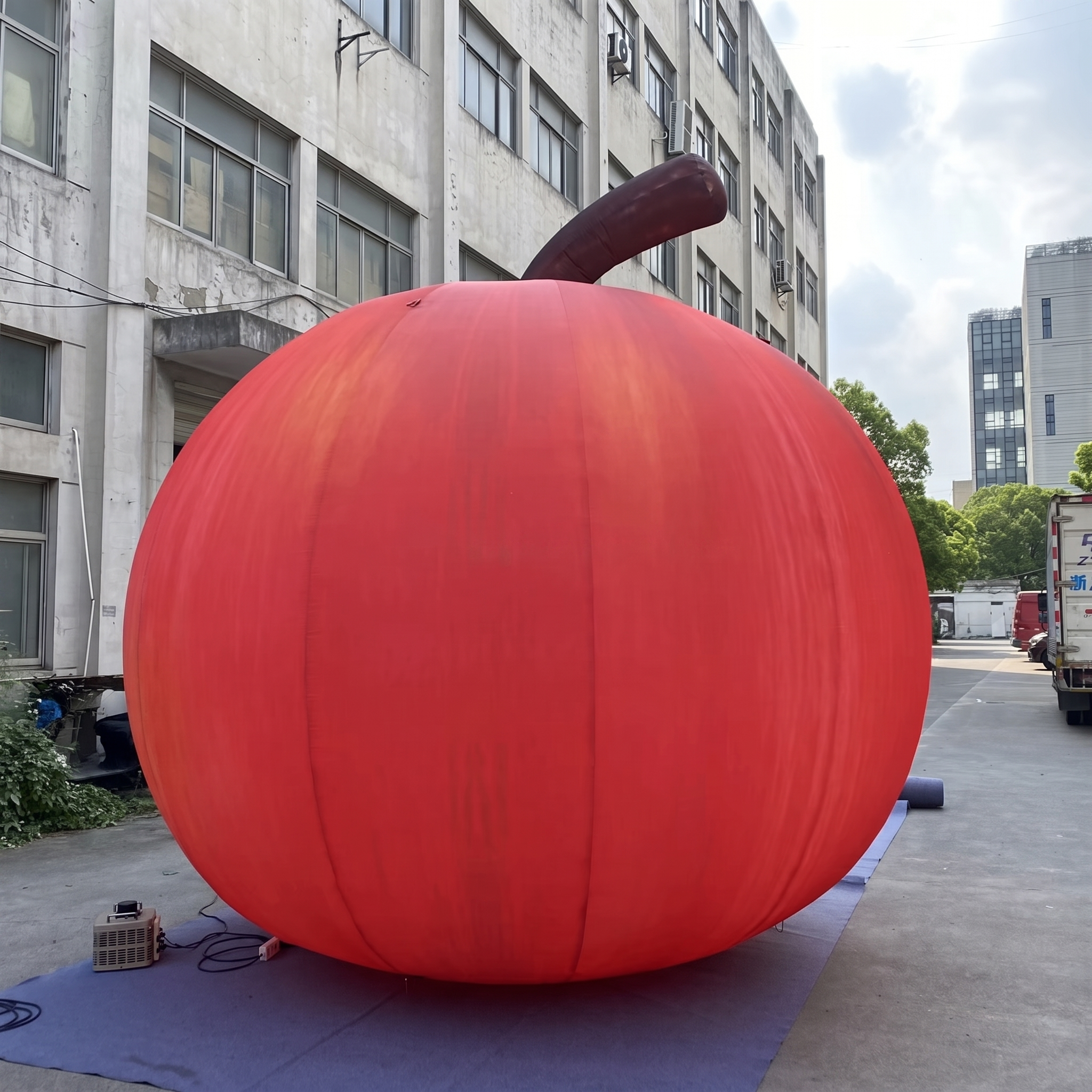 Inflatable Advertising Display Giant Fruit Model Red Apple