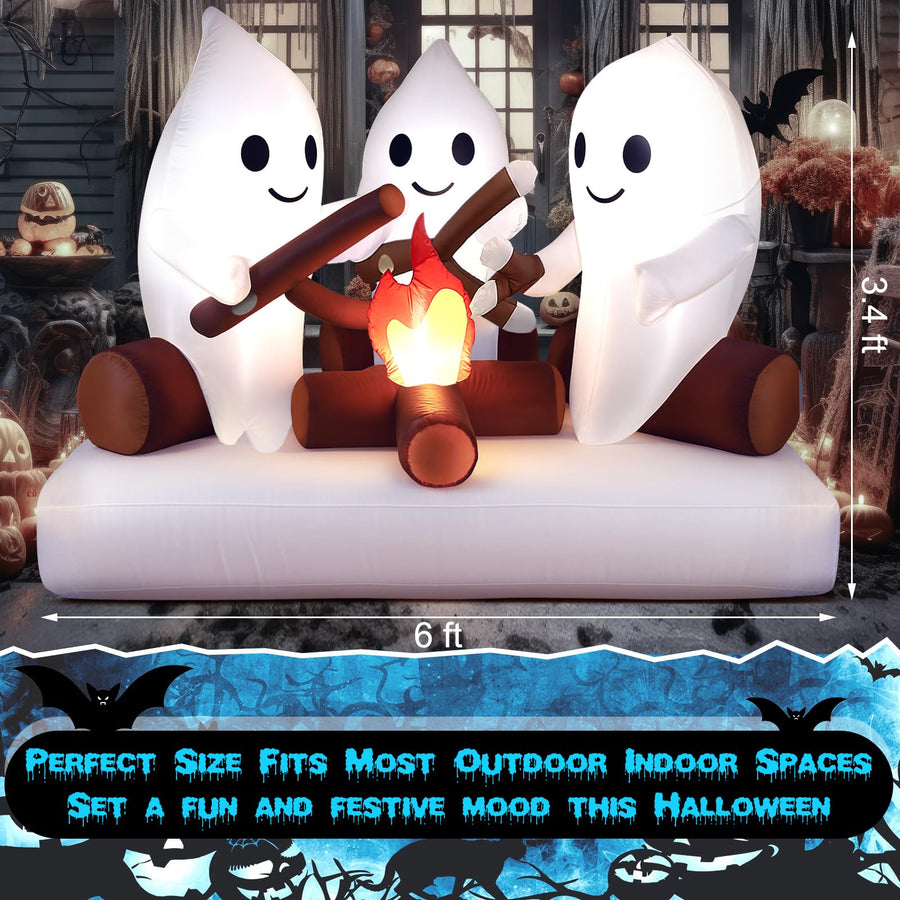 Halloween aufblasbarer Geister-Lagerfeuer mit LED-Beleuchtung