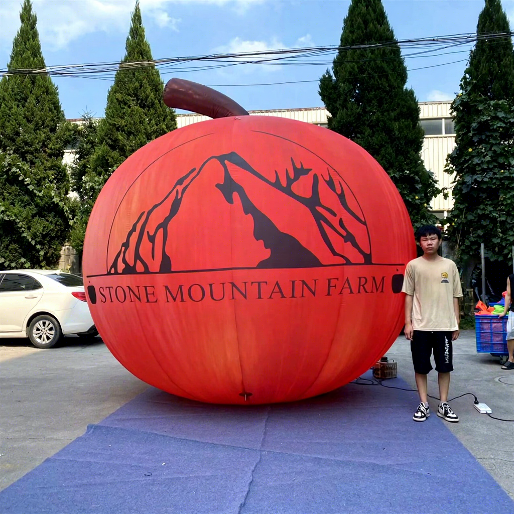 Inflatable Advertising Display Giant Fruit Model Red Apple