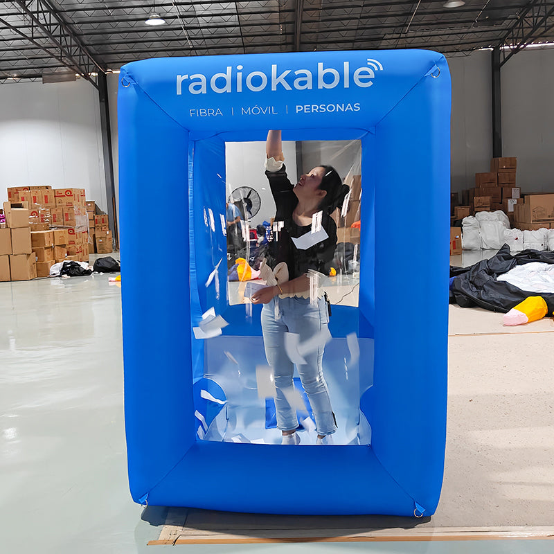 Inflatable Cash Cube Booth Money Grab Machine