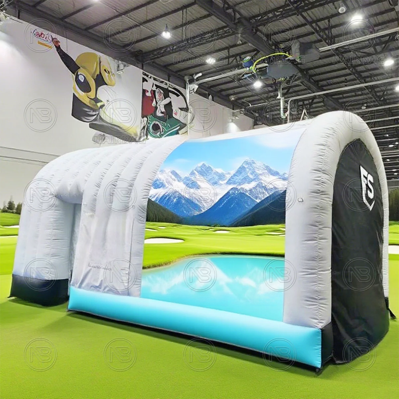 Inflatable Golf Simulator Enclosure Tent for Outdoor Interactive Games