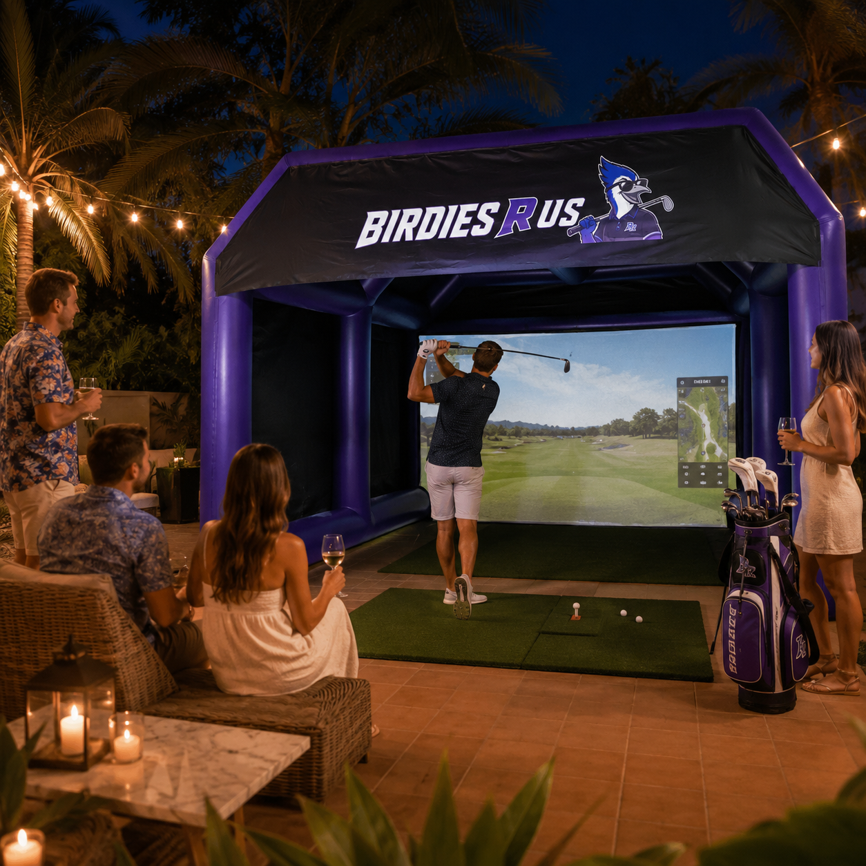 Inflatable Golf Simulator Tent with Branding for Events
