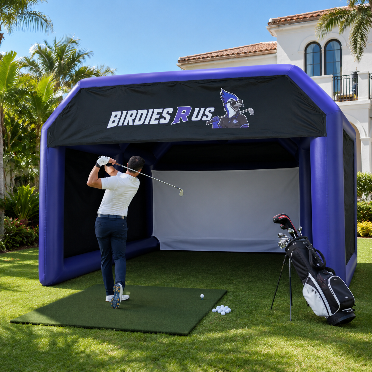 Inflatable Golf Simulator Tent with Branding for Events