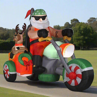 Papá Noel y Triciclo con Renos Hinchables (1,8m)