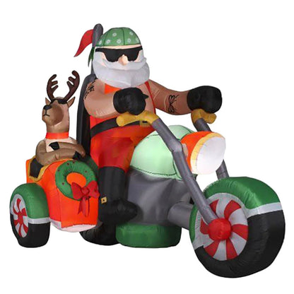 Inflatable Santa and Trike with Reindeer (1.8m)