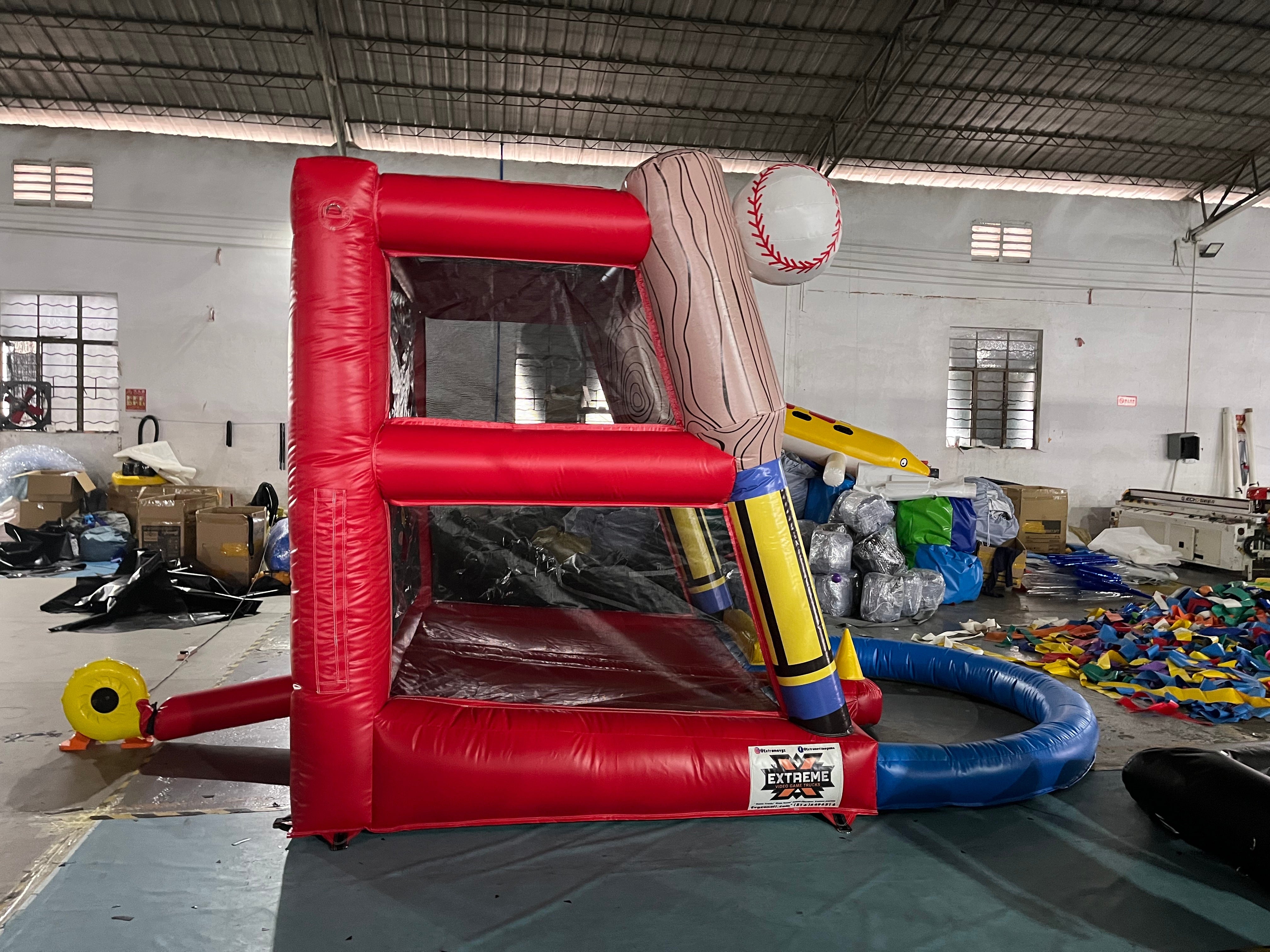 Inflatable Baseball Batting Cage Game for Kids