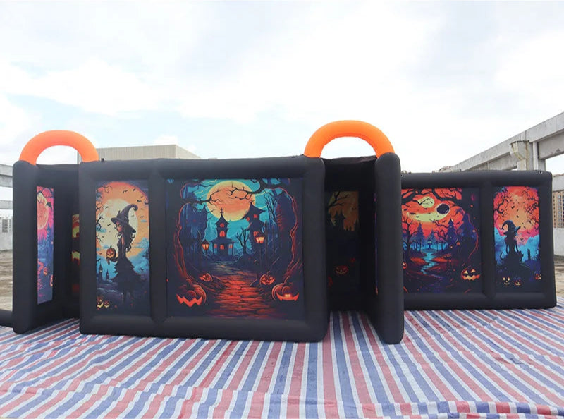 Inflatable Halloween & Christmas Maze Haunted House Easy Setup