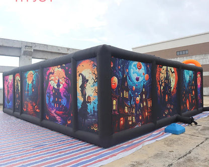 Inflatable Halloween & Christmas Maze Haunted House Easy Setup