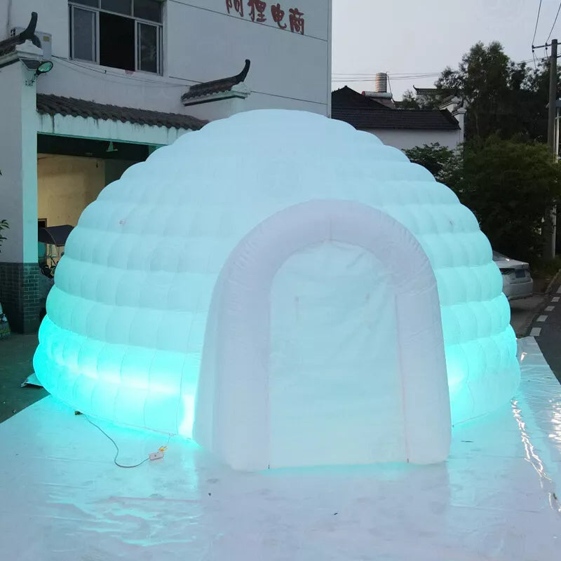 iglu zelt aufblasbar 20 Fuß aufblasbares Iglu-Kuppelzelt mit LED-Leuchten