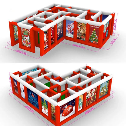 Inflatable Halloween & Christmas Maze Haunted House Easy Setup