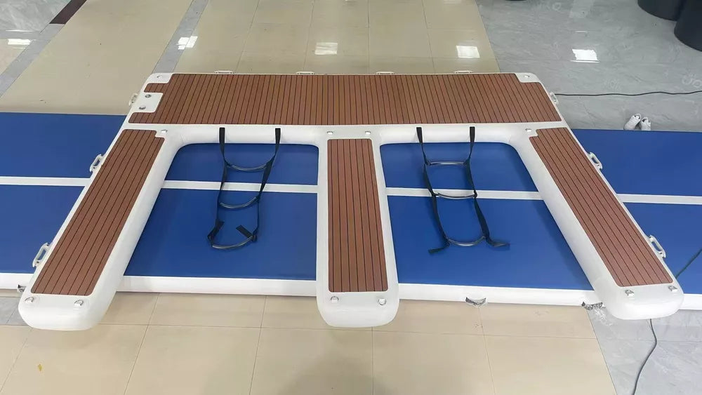 Non-Slip Inflatable Double Dock Platform with EVA Foam Top for Jet Ski