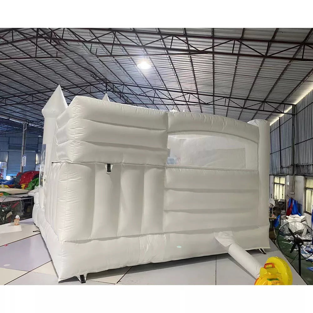 New Style 15ft White Balloons Inflatable Bounce House Castle For Adult Kid Party