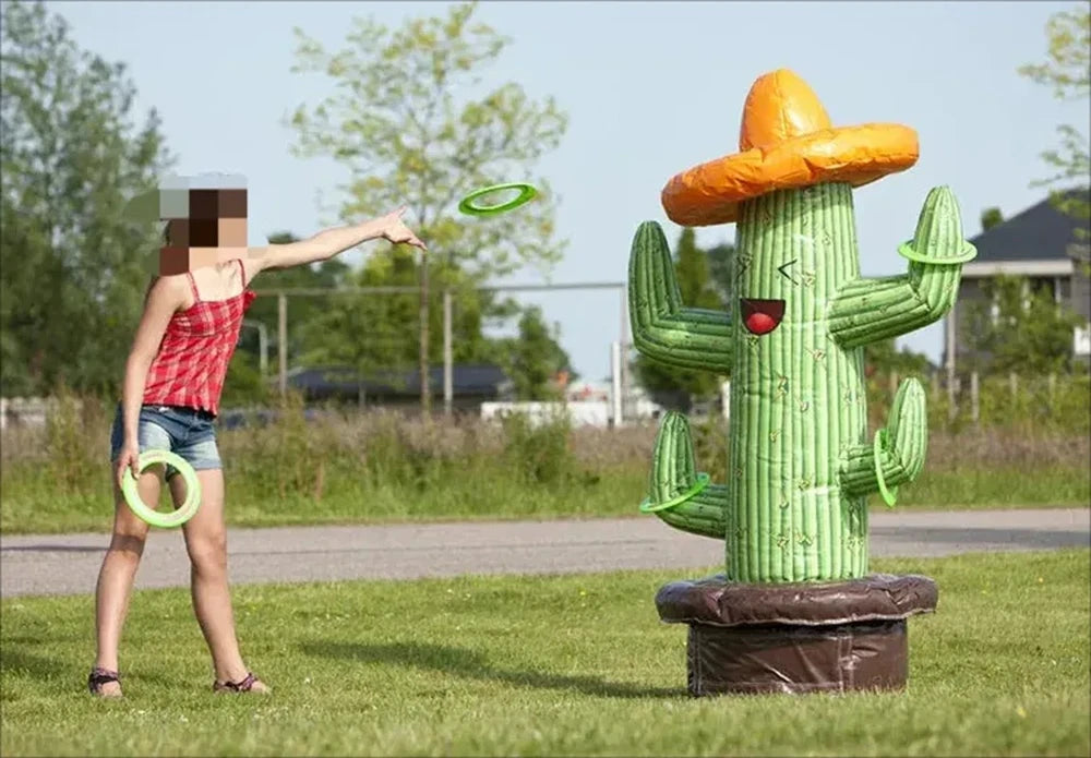 Inflatable Cactus Ring Toss Game with 10 Rings