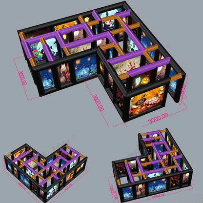 Inflatable Halloween & Christmas Maze Haunted House Easy Setup