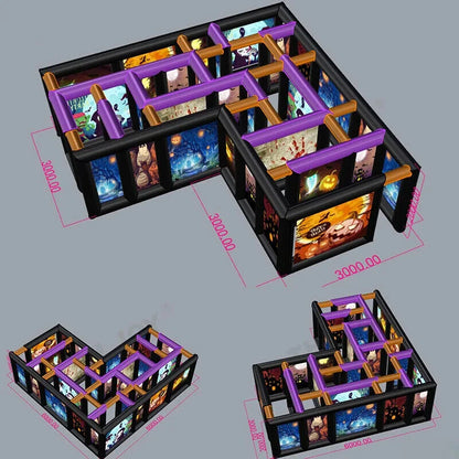 Inflatable Halloween & Christmas Maze Haunted House Easy Setup