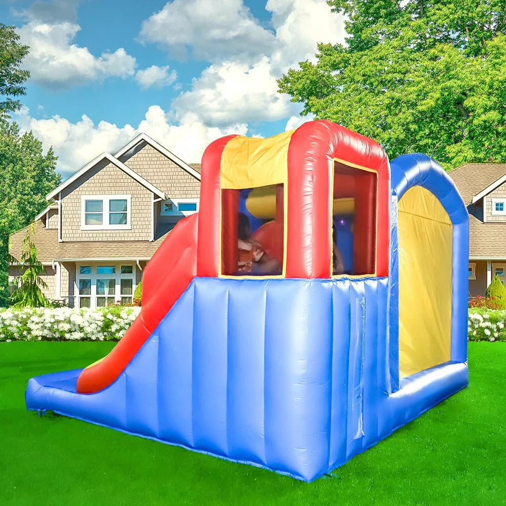 Inflatable Obstacle Course Bounce House with Lights for Kids