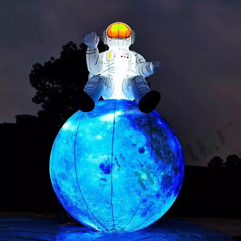 Décoration d'astronaute gonflable de 20 pieds avec lumières LED