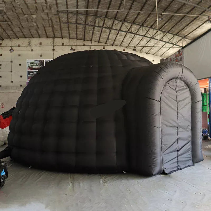 Inflatable Dome Tent for Events – Black Igloo with Air Blower