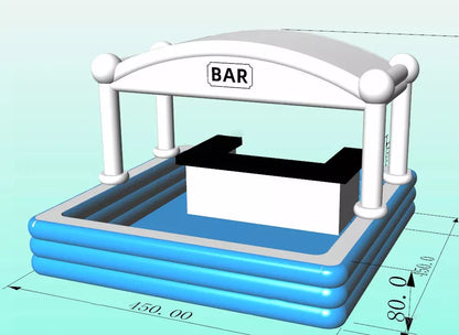 15x15ft Inflatable Pool Bar Blow Up Portable