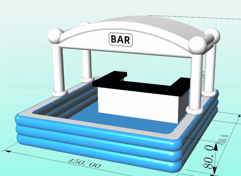 15x15ft Inflatable Pool Bar Blow Up Portable