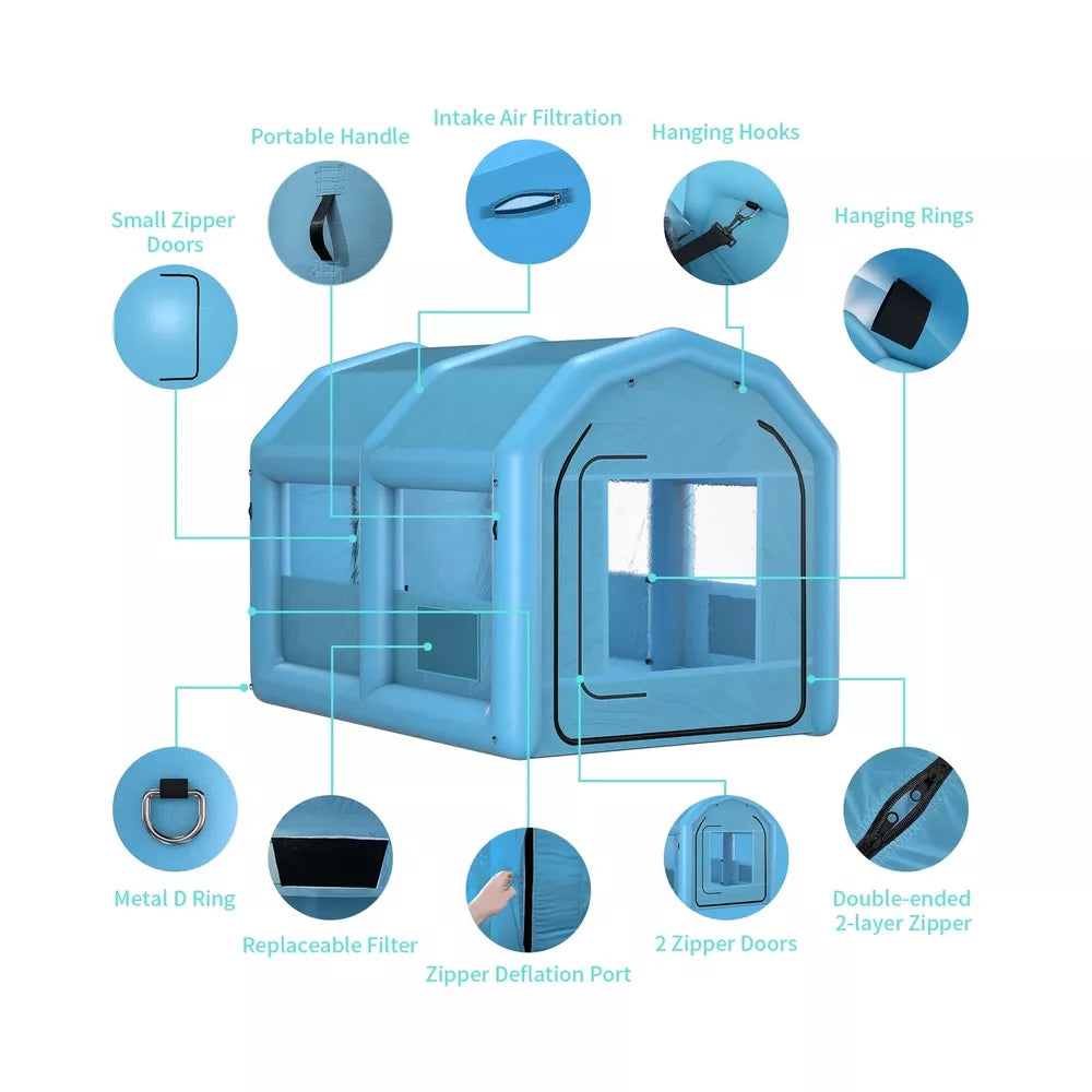 Inflatable Spray Booth 13.5 x 8.5 x 8.5ft Portable Paint Tent