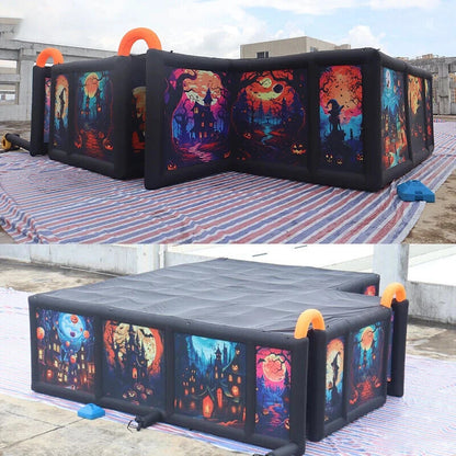 Inflatable Halloween & Christmas Maze Haunted House Easy Setup
