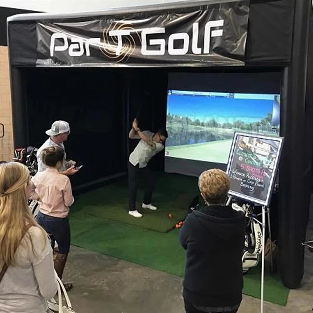 Inflatable Golf Simulator Enclosure for Indoor Outdoor Use
