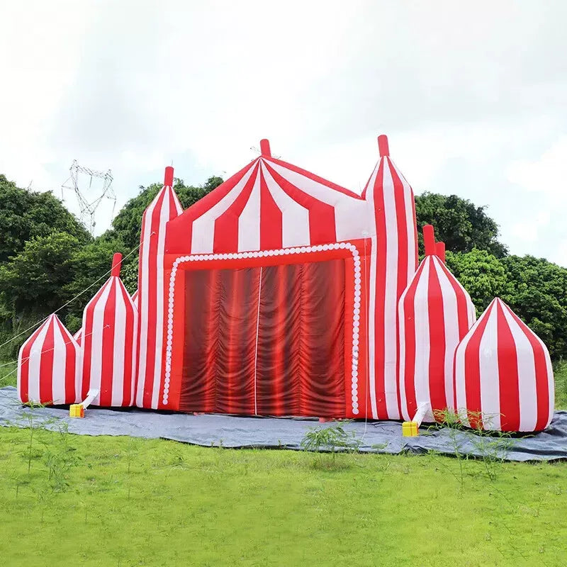 14x5.1x8mH Inflatable Circus Arch - White & Red